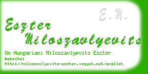 eszter miloszavlyevits business card